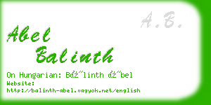 abel balinth business card